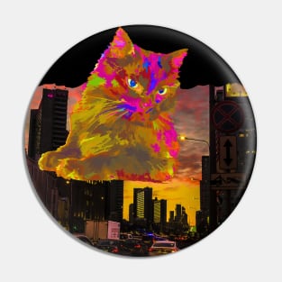 City mystic cat with blue eyes Pin