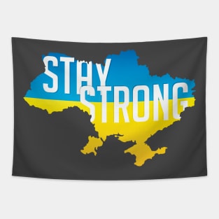 Ukraine map Stay Strong Tapestry