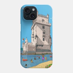 Belém Tower, Tower of Saint Vincent Lisbon Whimsical Illustration Phone Case