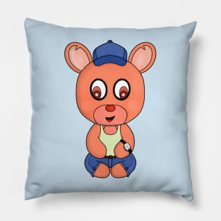 A Bear wearing cute clothes and accessories Pillow