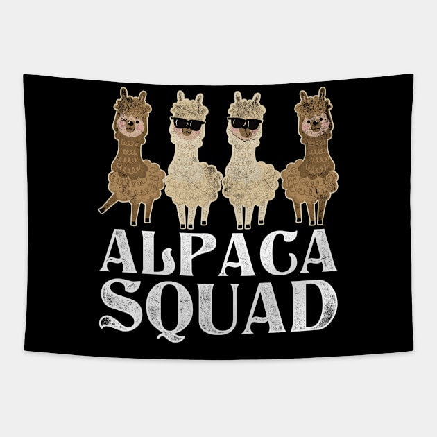 Llama Retro Alpaca Squad Tapestry by shirtsyoulike