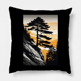 sunset mountain Pillow