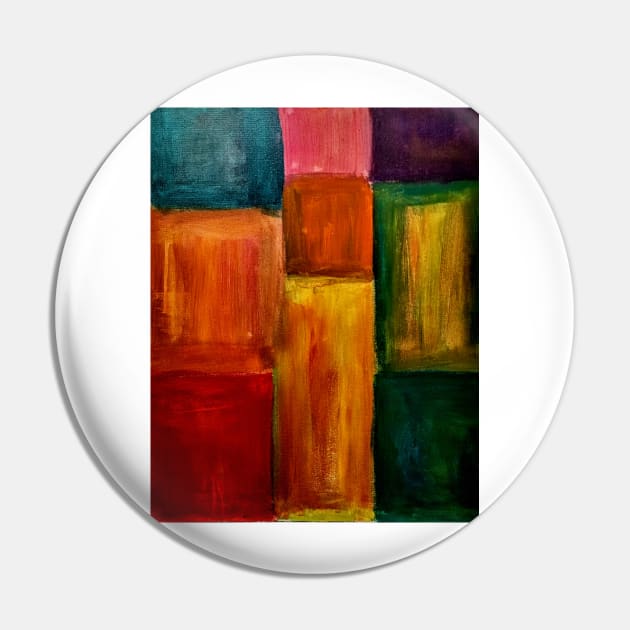 Abstract painting of colorblock Pin by kkartwork