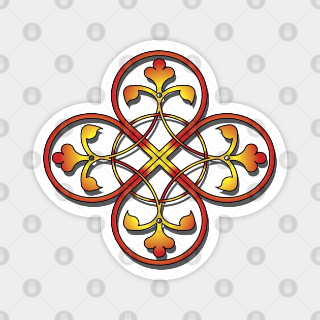 Interlaced motif floral pattern Magnet by Harlake