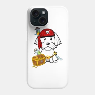 Cute white dog is a pirate Phone Case