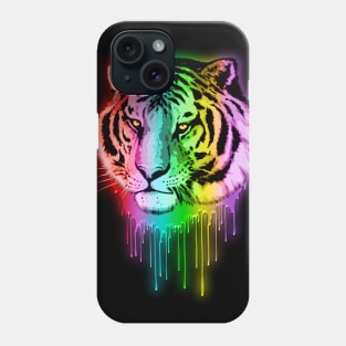 Tiger Neon Dripping Rainbow Colors Phone Case