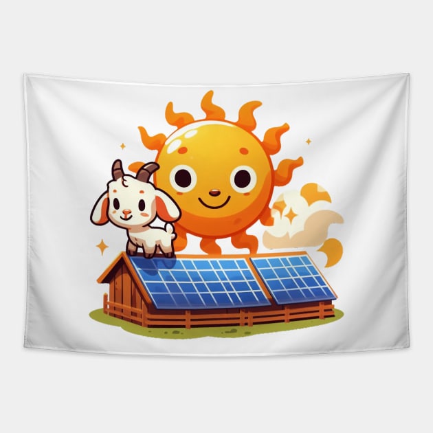 Solar Farm Illustration Tapestry by Dmytro