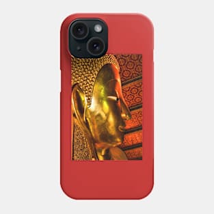 Portrait: The Reclining Buddha, Wat Pho, Bangkok, Thailand Phone Case