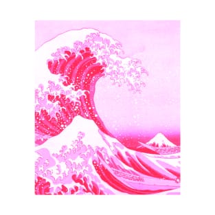 Kanagawa Japanese Art The Great Wave Pastel Pink Purple T-Shirt