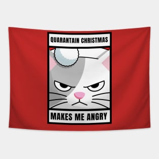 Quarantine Christmas Makes Me Angry Cat Tapestry