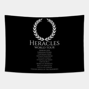 Heracles world tour - Ancient Mycenaean Greek Mythology Tapestry