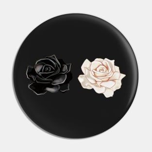 Floral Light And Dark Roses Pin