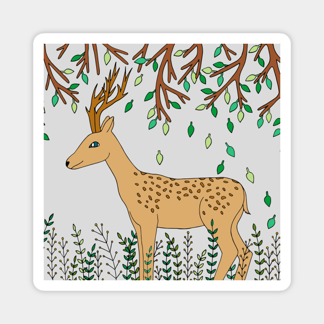 Forest Deer Magnet by HLeslie Design