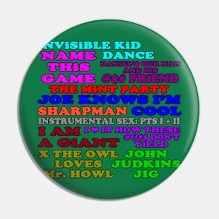 Greenhalge Track List Pin