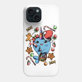 Narwhal Beach Christmas Cookies And Candy Phone Case