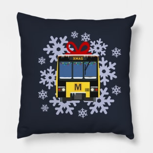 Tyne and Wear Metro Christmas Pillow