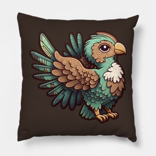 Brown and Green Archaeopteryx Pillow