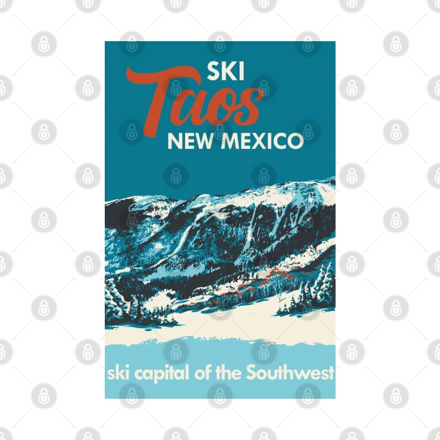 Ski Taos New Mexico Vintage Ski Poster by ROEDERcraft