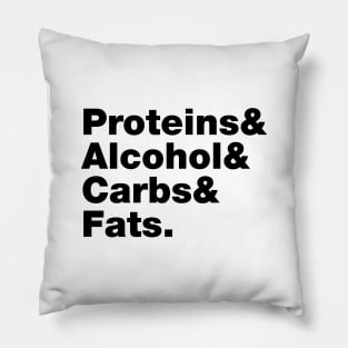 Macronutrients (Proteins & Alcohol & Carbs & Fats.) Pillow