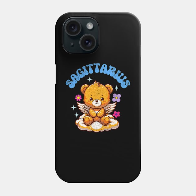 Vintage Sagittarius Teddy Bear Zodiac Sign Astrology Cute Phone Case by Lavender Celeste