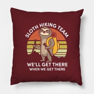 Sloth Hiking Team Pillow