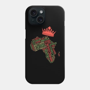 Black History, Africa Map, Colors, African American Phone Case