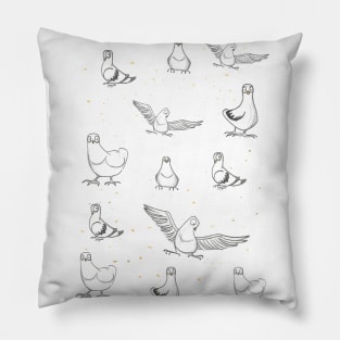 Cool Pigeons Pattern Pillow