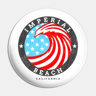 Imperial Beach, CA Summertime Patriotic 4th Pride Surfing Pin