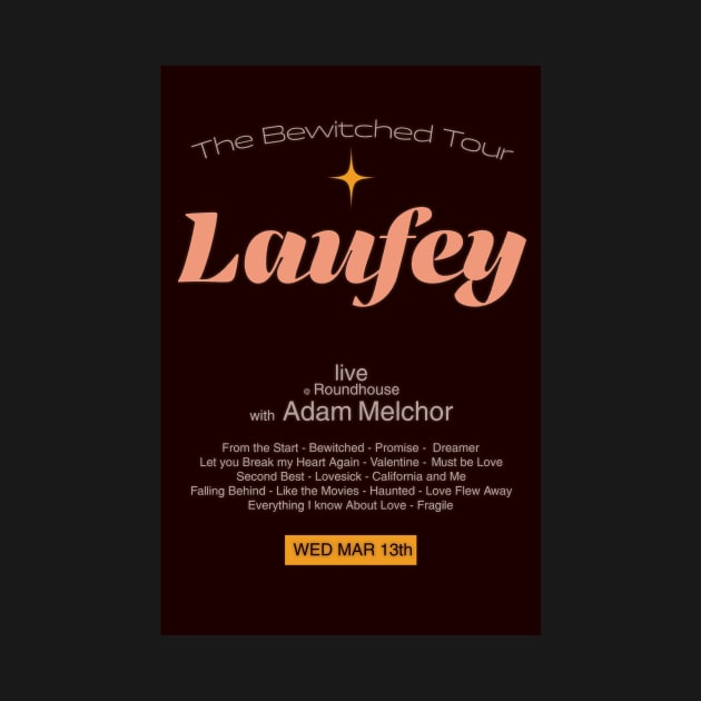 Laufey Bewitched Tour maroon Poster by Nazarena De Santis