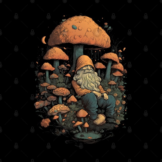 Lord Of The Shrooms - dark gnome wizard fantasy mushroom illustration fairy tale fae folk by AltrusianGrace