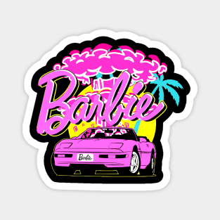 Sport Car Barbie Retro Magnet