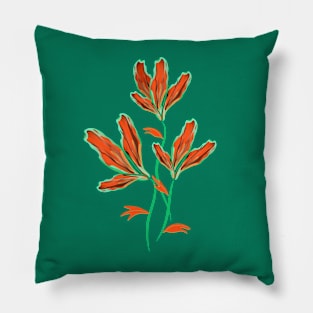 Fluorescent orange flowers Pillow