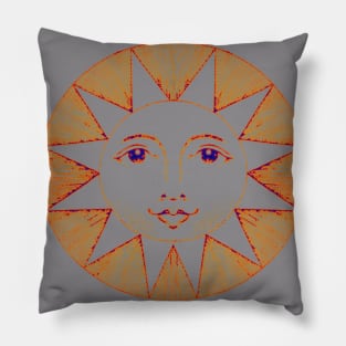 Shabby Chic Modern Retro Androgynous Sun Portrait Pillow