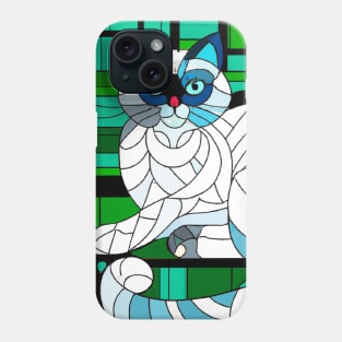 Tiffany stained glass style cat Phone Case