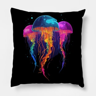 Beautiful Jellyfish Illustration Pillow