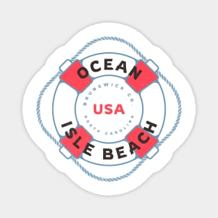 Ocean Isle Beach, NC Summertime Vacation Life Preserver Magnet