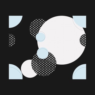 Pattern blue circles and swiss cross T-Shirt