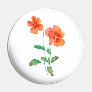 orange pansy watercolor Pin