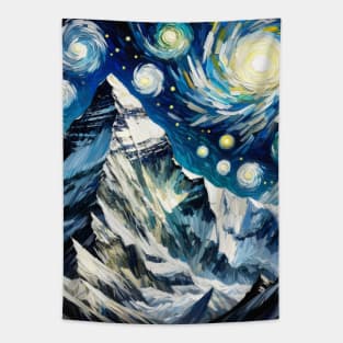 Mount Everest Starry Night - Beautiful Iconic Places Tapestry