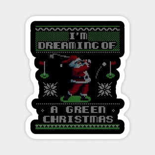 Funny Golf Lover Ugly Sweater - Santa Playing Golf Magnet