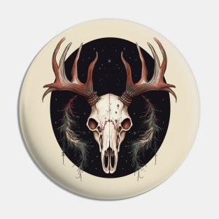 Boho Deer Skull Pin