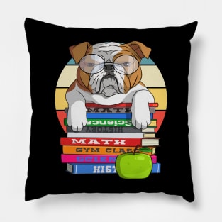 English Bulldog Back to School Teacher's Pet Pillow