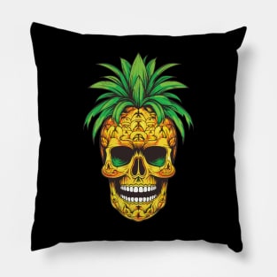 Hawaiian Skull Pineapple Tropical Vacation Graphic Pillow