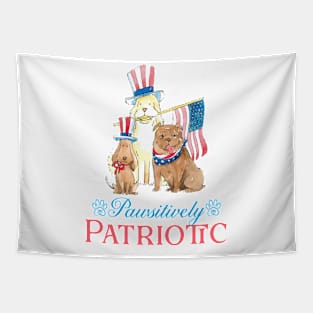 Pwsitively Patriotic, 4th july dogs lovers gift Tapestry