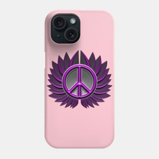 pink peace symbol flower Phone Case