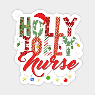 Holly Jolly Nurse Magnet