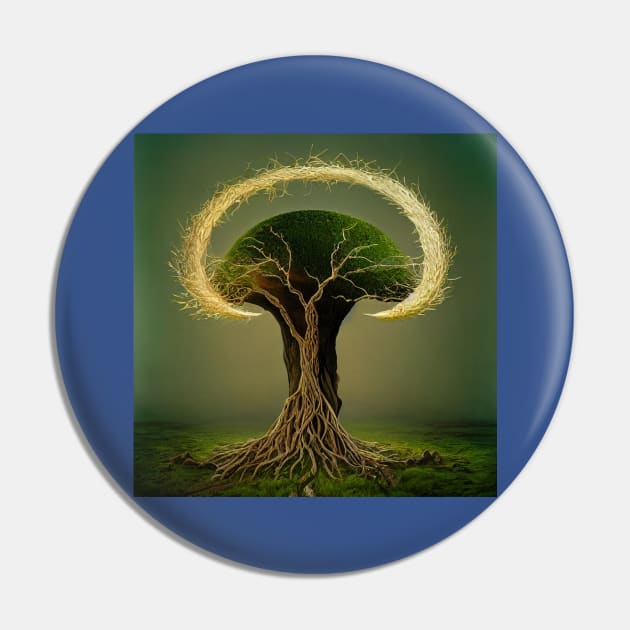 Yggdrasil World Tree of Life Pin by Grassroots Green