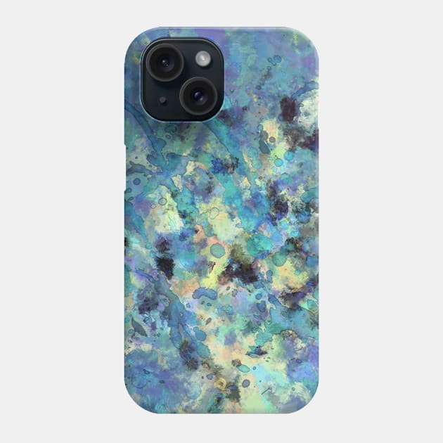 Abstract Distorted Teal Painting Phone Case by BonBonBunny