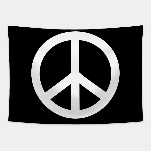 PEACE Sign White Retro Tapestry by SartorisArt1