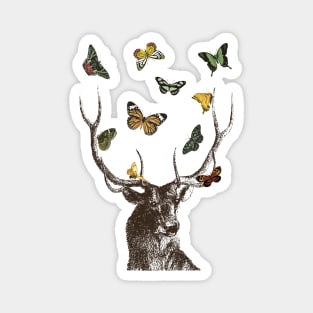 Stag and Butterflies Magnet